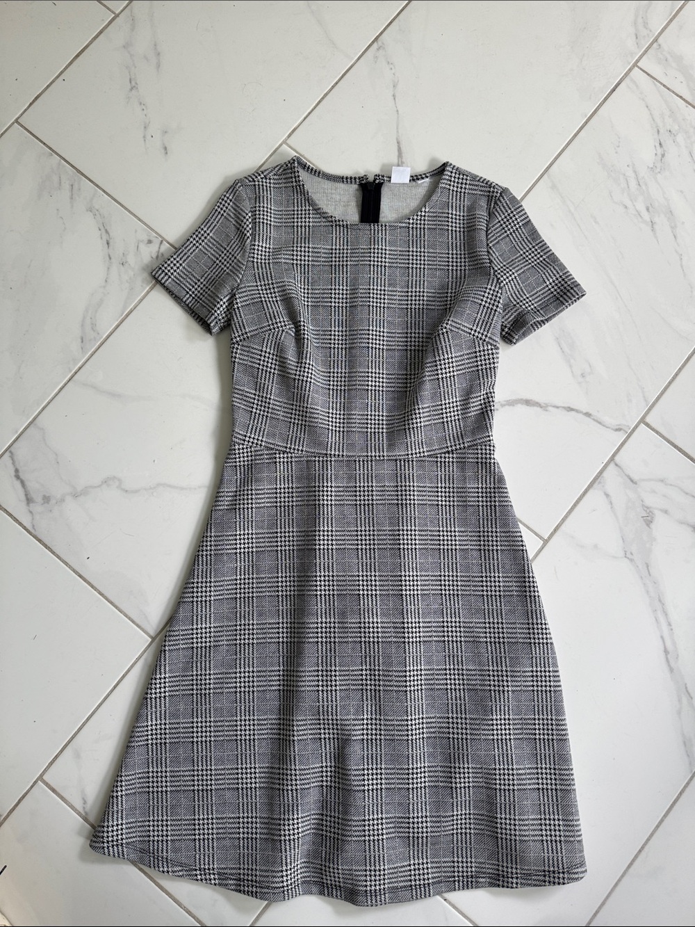 NWT Classic Gray Plaid A-Line Dress